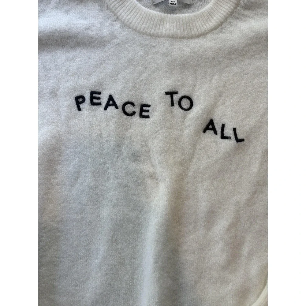 Madewell Sweater Womens XXS Peace To All Crewneck‎ Alpaca Wool Pullover J9942